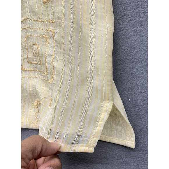 Pronti Button Down Shirt Men's Size XL Yellow Short Sleeve Embroidered Design - Picture 7 of 14